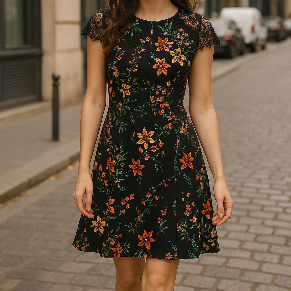 Kensie floral lace dress vacation July sale - Picture 2 of 6